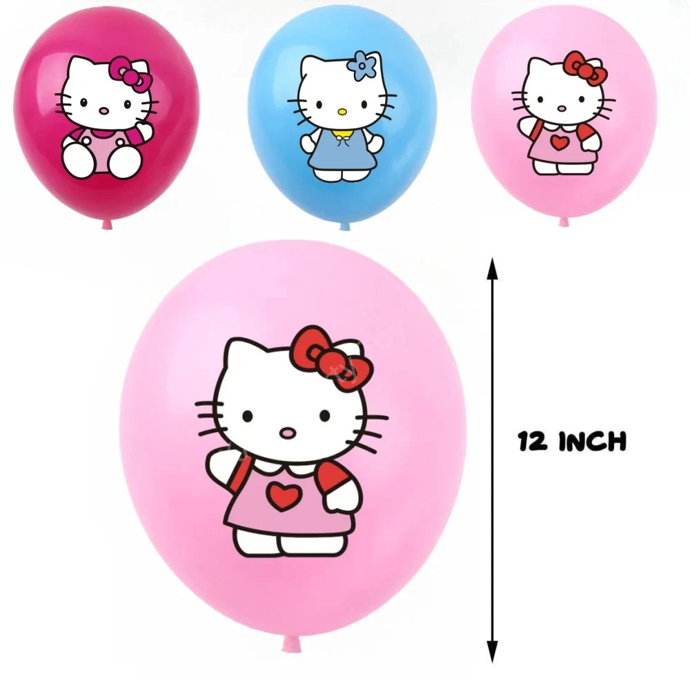 VNSPORT 12pcs/set Kitty Latex Balloons Cute Cartoon Girls Boys Birthday Party Wedding Anniversary Decoration Kids Toys Hello, Kitty Gift