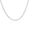 40-75cm 925 Silver 4mm Figaro Chain Necklace