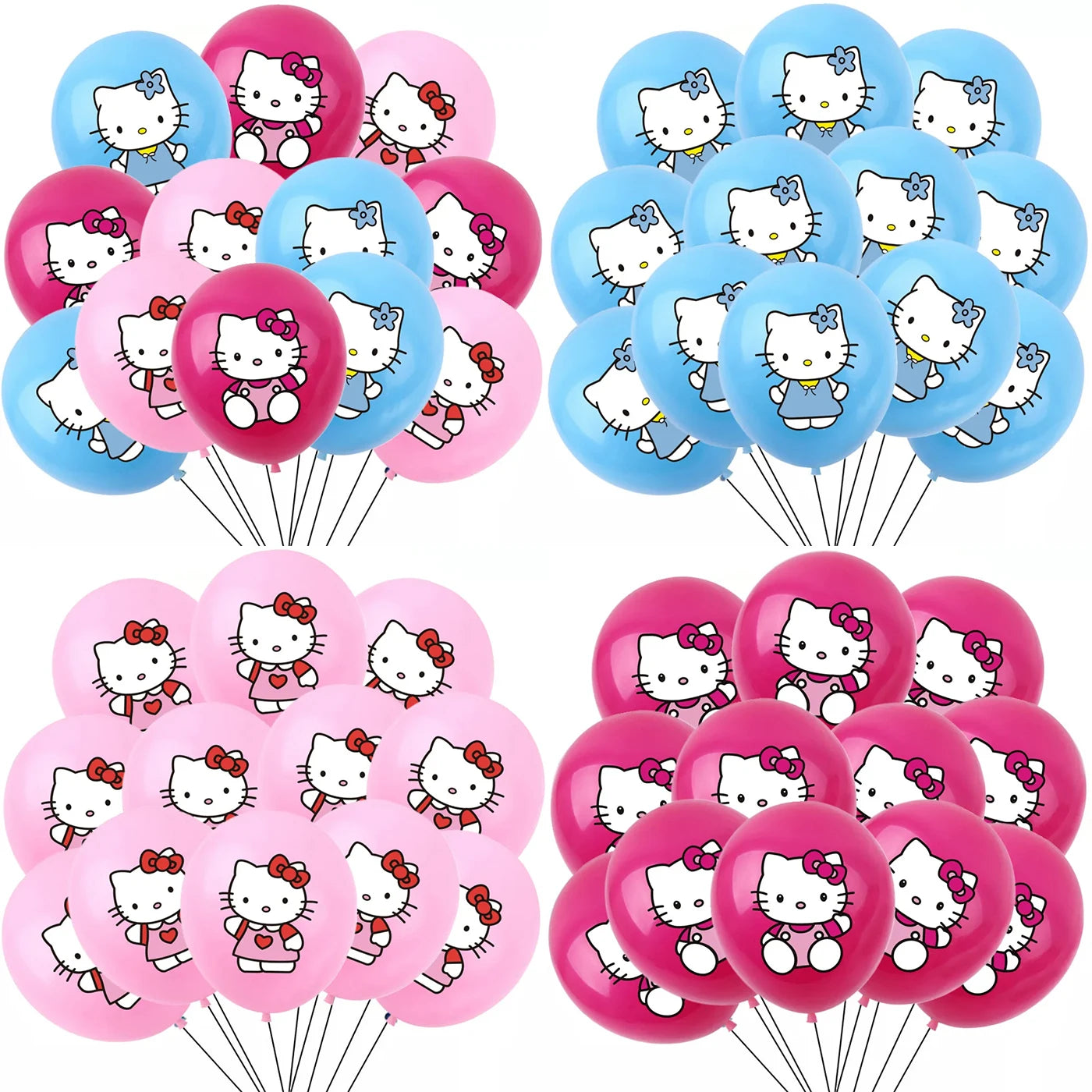 VNSPORT 12pcs/set Kitty Latex Balloons Cute Cartoon Girls Boys Birthday Party Wedding Anniversary Decoration Kids Toys Hello, Kitty Gift