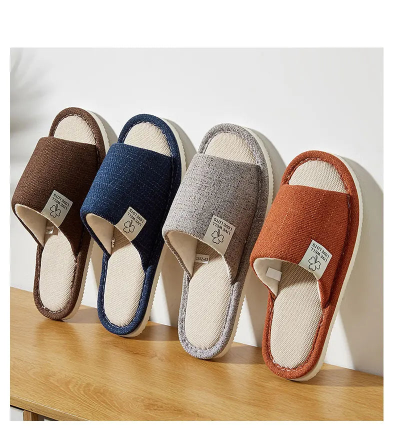 VNSPORT Home Linen Slippers For Men