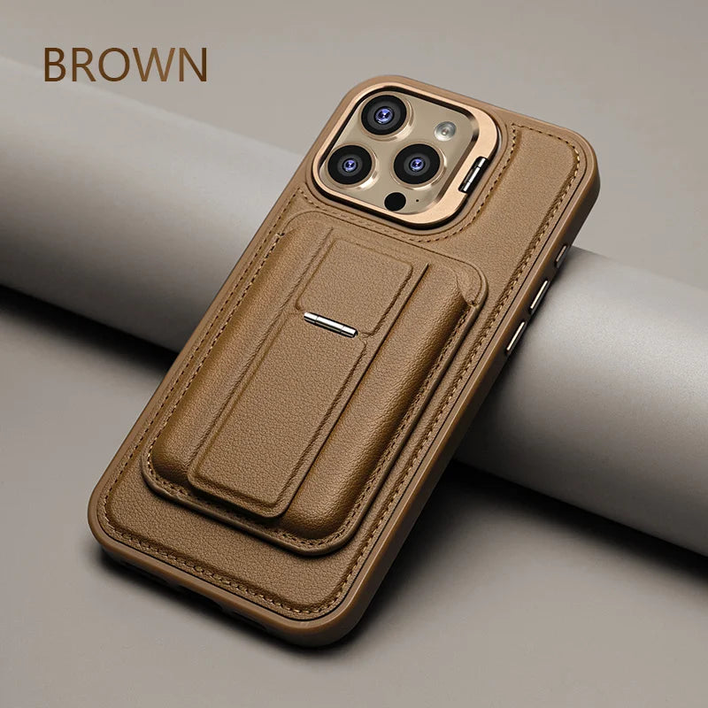 Luxury Leather Phone Case with Wallet and Removable Magnetic Card Holder for Iphone 16 15 14 13 12 Pro, Pro Max, Plus