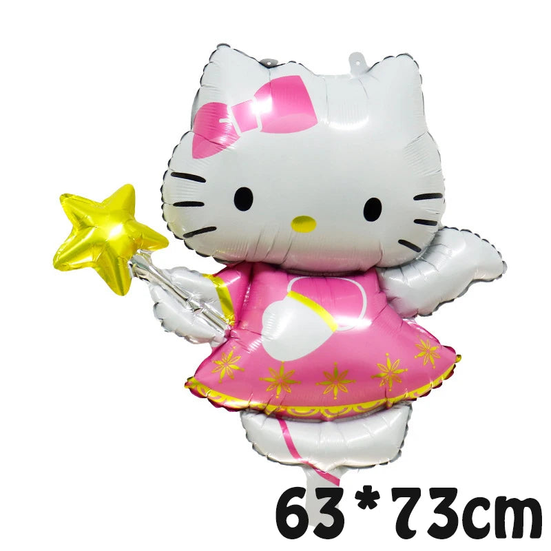 VNSPORT Hello Kawaii Kitty Balloons Happy Birthday Party Decoration Balloon Foil Balloon Set Room Decor Girls Gift Party Supplies