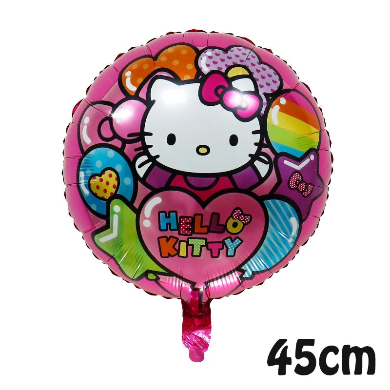 VNSPORT Hello Kawaii Kitty Balloons Happy Birthday Party Decoration Balloon Foil Balloon Set Room Decor Girls Gift Party Supplies