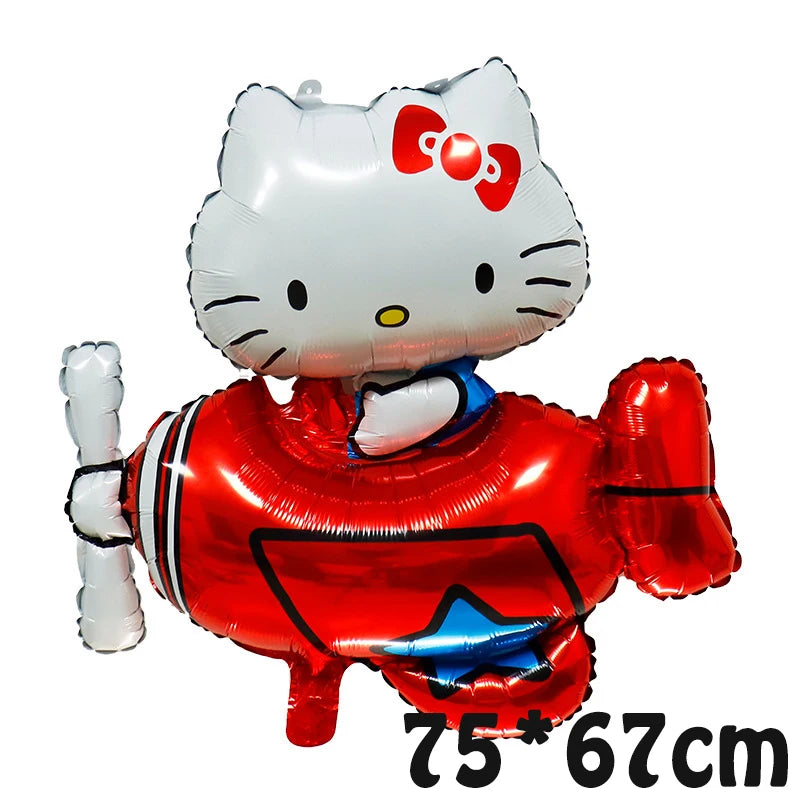 VNSPORT Hello Kawaii Kitty Balloons Happy Birthday Party Decoration Balloon Foil Balloon Set Room Decor Girls Gift Party Supplies