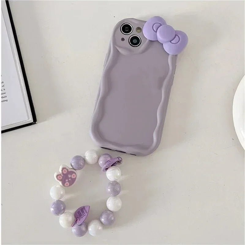 Bow Bunny Round Bracelet Phone Case For iPhone 16 15 14 13 12 11 Pro Max 7 8 Plus for Case
