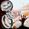 VNSPORT Halloween Style Black And White Zircon Rings For Men And Women