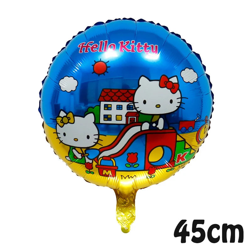 VNSPORT Hello Kawaii Kitty Balloons Happy Birthday Party Decoration Balloon Foil Balloon Set Room Decor Girls Gift Party Supplies