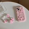 For iPhone 15 14 13 12 11 Pro Max Case 3D Pearl Bowknot Drop-proof Silicone Protective Cover