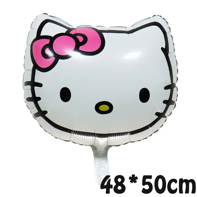 VNSPORT Hello Kawaii Kitty Balloons Happy Birthday Party Decoration Balloon Foil Balloon Set Room Decor Girls Gift Party Supplies