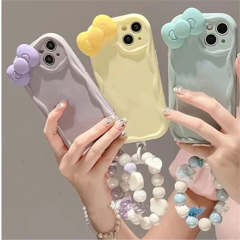 Bow Bunny Round Bracelet Phone Case For iPhone 16 15 14 13 12 11 Pro Max 7 8 Plus for Case