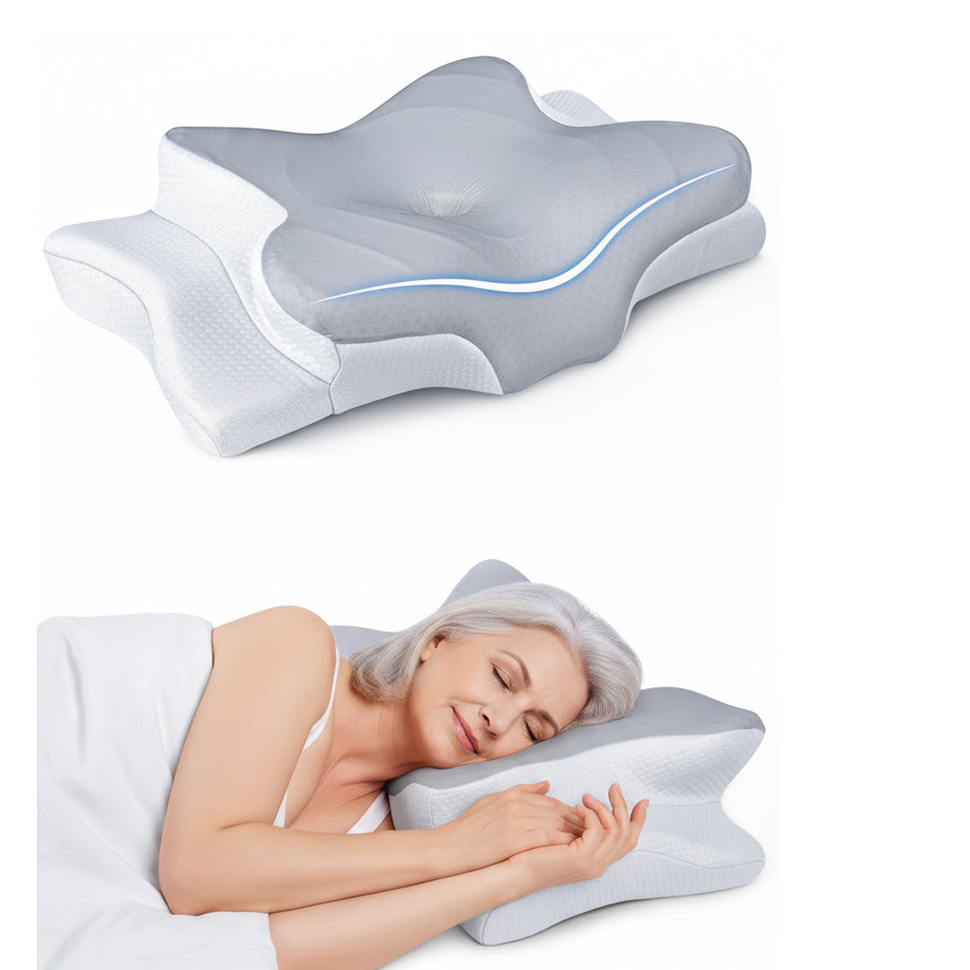 Upgraded Vnsport Odorless Ergonomic Contour Memory Foam Pillows