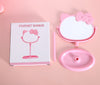 Miroir de bureau VNSPORT en forme de chat - Kawaii et miroir de maquillage de vanité pour vous dans la salle de bain ou la chambre - Rose, cadeau d'anniversaire pour les fans de Hello, Kitty 